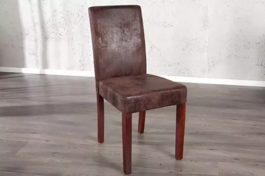 Invicta Interior Edele koloniale stoel GENUA sigaarbruin vintage look grenen massief houten poten 22207 - Foto 2