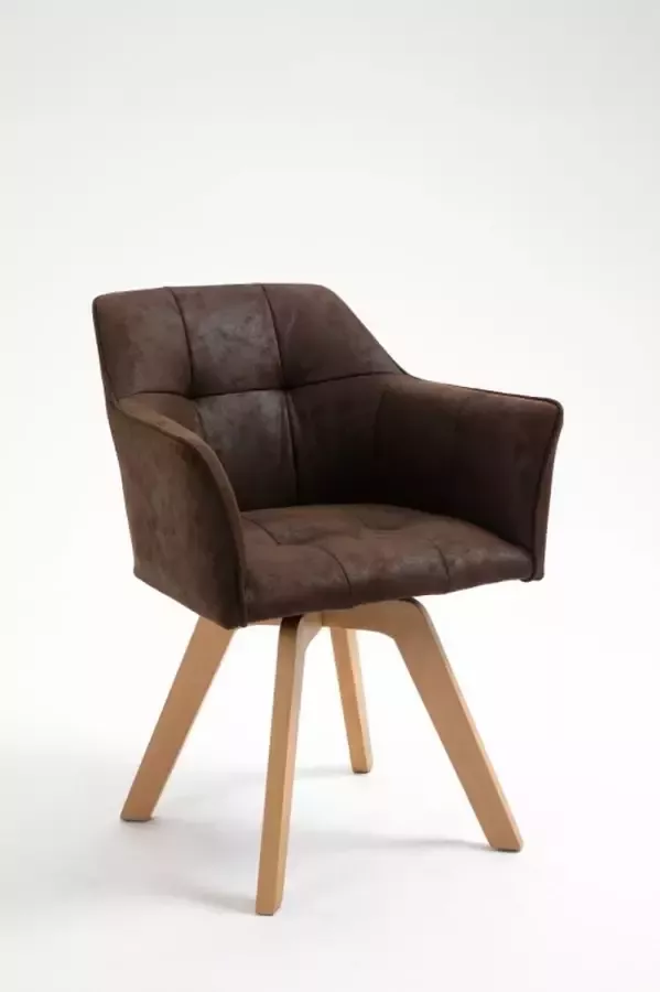Invicta Interior Design stoel LOFT antiek bruin draaiframe van massief beukenhout met armleuning 42389 - Foto 1