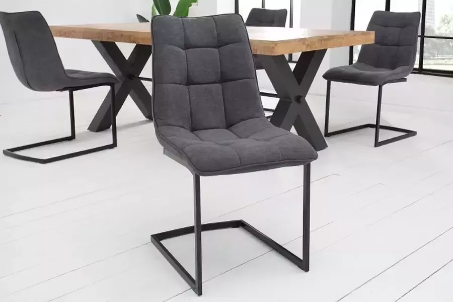 Invicta Interior Design sledestoel MIAMI donkergrijs metalen frame mat zwart 38501 - Foto 4