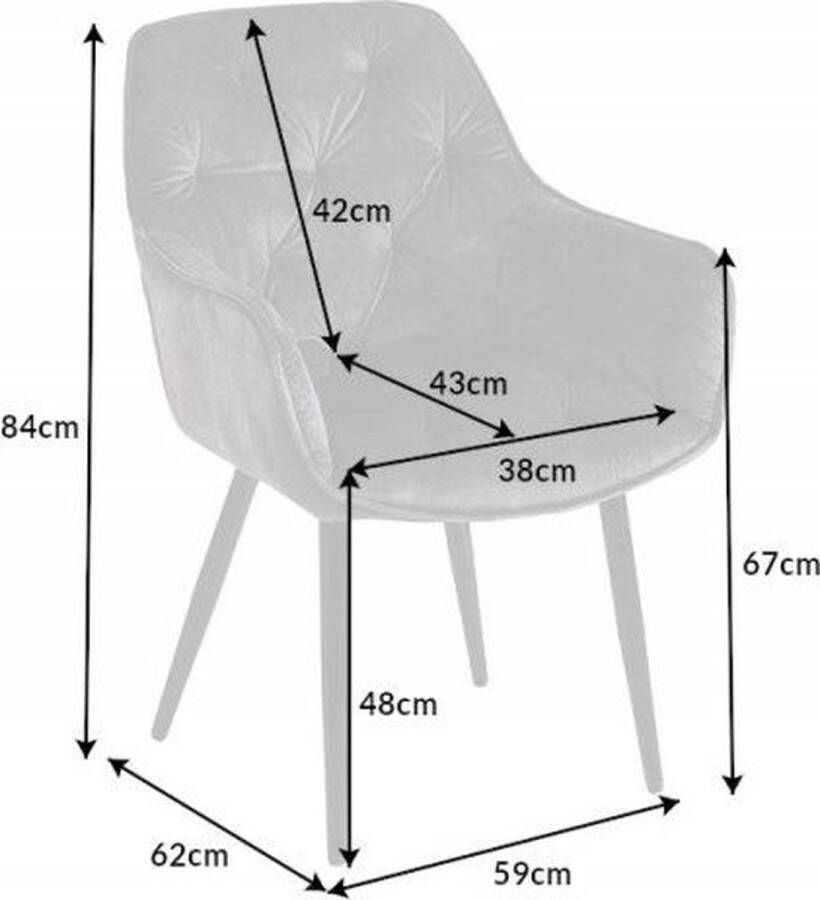 Invicta Interior Design stoel MILANO groen fluweel met Chesterfield quilting 41180 - Foto 1