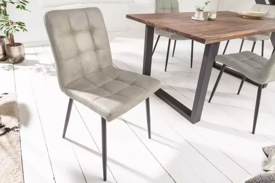Invicta Interior Retro design stoel MODENA steengrijs met decoratieve stiksels 40690 - Foto 2