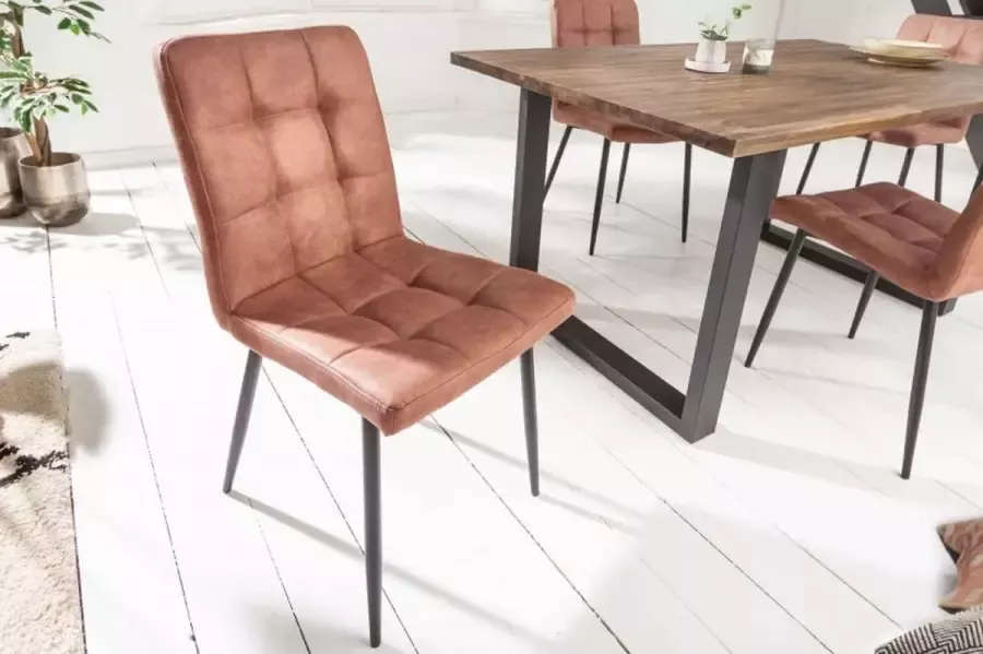 Invicta Interior Retro design stoel MODENA vintage bruin met decoratieve stiksels 40689 - Foto 1
