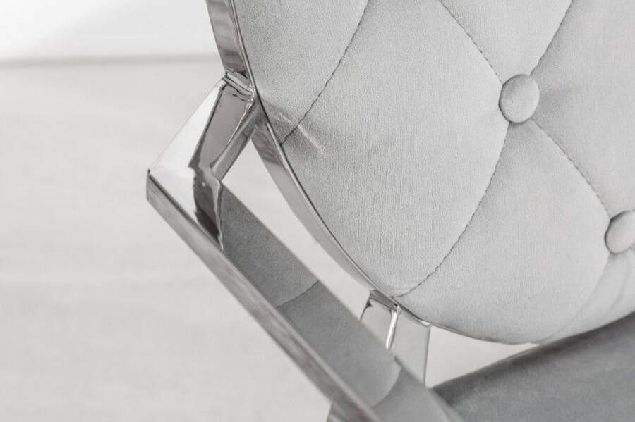Invicta Interior Elegante stoel MODERN BAROK edelgrijs fluweel met armleuningen en decoratieve knopen 38343 - Foto 3