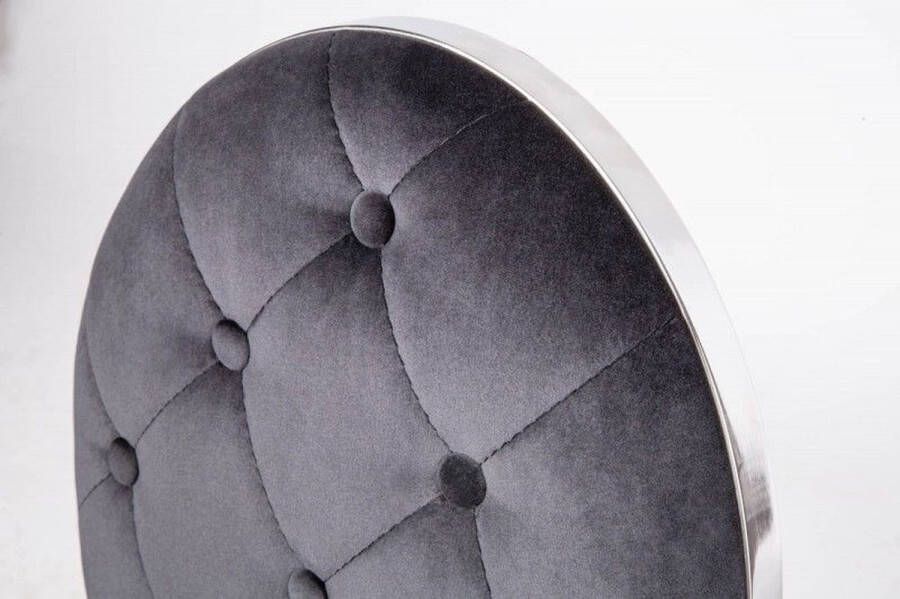 Invicta Interior Elegante stoel MODERN BAROQUE zwart fluweel met knopen roestvrijstalen poten 37354 - Foto 1