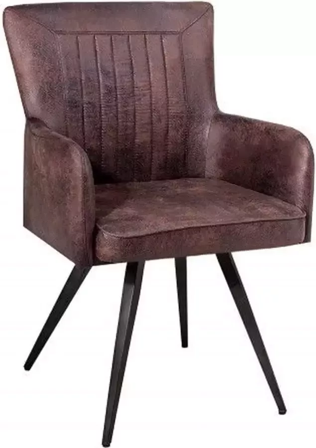 Invicta Interior Retro design stoel ROADSTER antiek bruin met armleuningen 37317