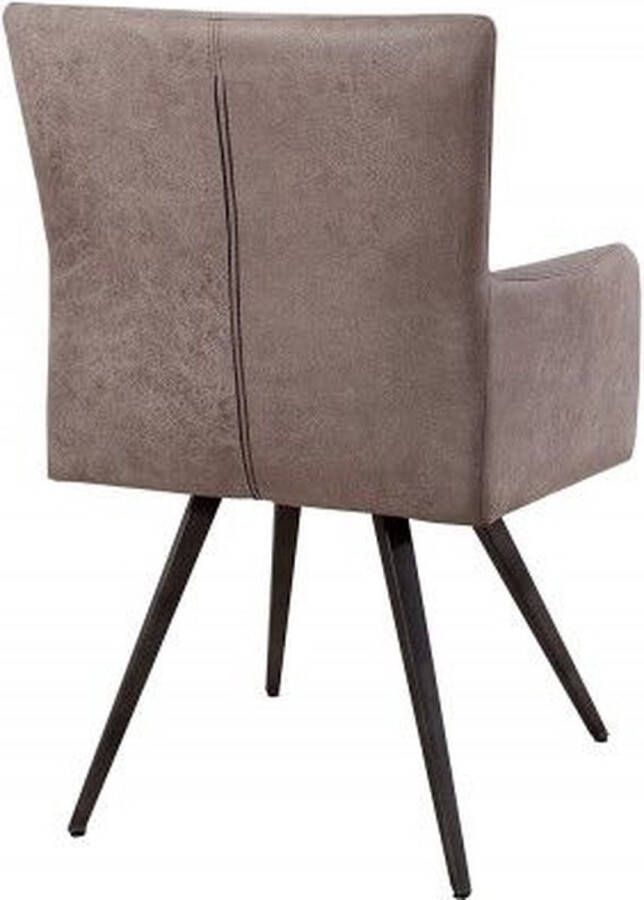 Invicta Interior Retro design stoel ROADSTER Retro antiek grijs taupe met armleuningen 37318 - Foto 1