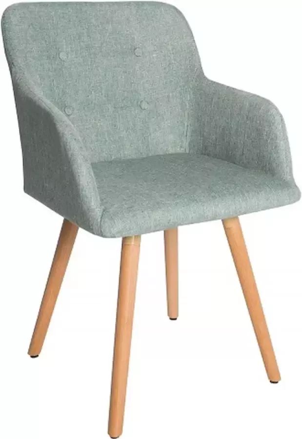 Invicta Interior Retro design stoel SCANDINAVIA MEISTERSTÜCK groen met armleuning 36827
