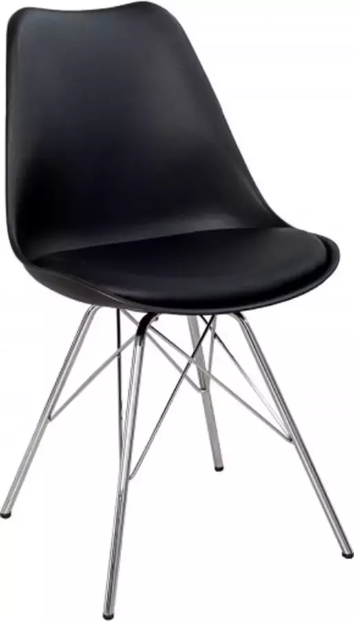 Invicta Interior Retro stoel SCANDINAVIA MEISTERSTÜCK zwart chroom frame 36185 - Foto 3