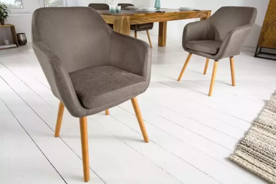 Invicta Interior Design armleuningstoel SUPREME vintage taupe met massief houten poten 40419 - Foto 4