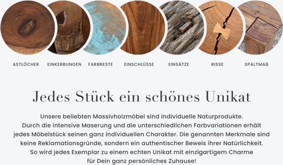 Invicta Interior Massief houten eettafel MAMMUT 180 cm wilde acaciaboom rand industrieel design 2 6 cm tafelblad 43469 - Foto 3