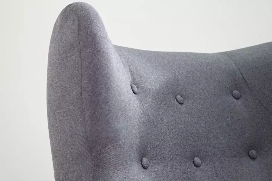 Invicta Interior Retro design fauteuil DON antraciet met veerkern zilveren voetdoppen 40983 - Foto 2