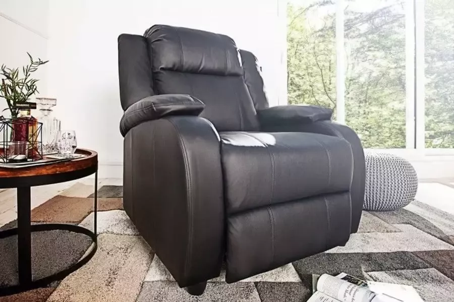 Invicta Interior Moderne relaxstoel HOLLYWOOD zwarte tv-stoel met ligfunctie 36029 - Foto 2