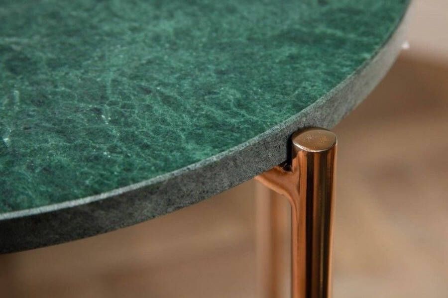 Invicta Interior Handgemaakte bijzettafel NOBLE I 35cm groen marmer afneembaar tafelblad rond 40366 - Foto 3