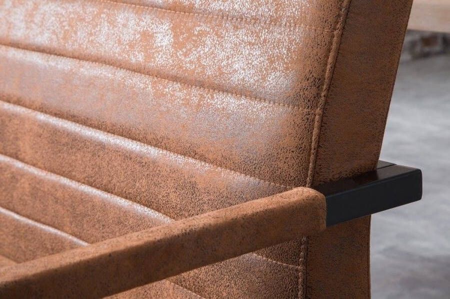 Invicta Interior Industriële sledebank LOFT 160cm vintage bruin met armleuning 38198