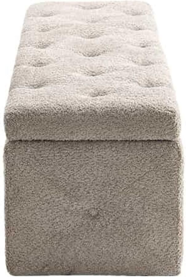 Invicta Interior Chesterfield bedbank EXTRAVAGANCIA 140cm champagne greige boucle met opbergruimte 44247 - Foto 2