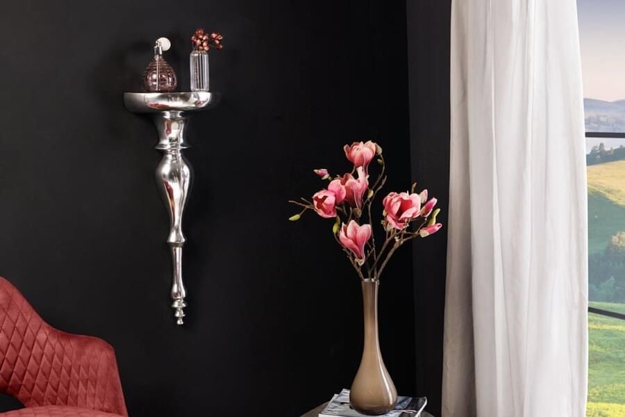 Invicta Interior Barokke wandconsole SCALA 60cm zilver aluminium wandplank 35730