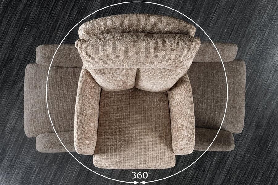 Invicta Interior Bureaustoel BIG GEORGE beige structuurstof met armleuning metaal zwart 44438