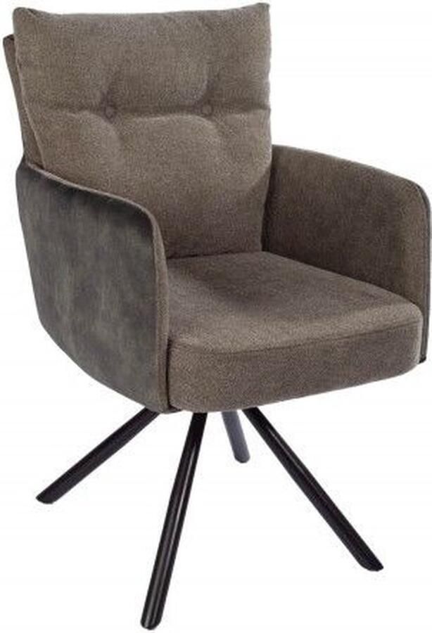 Invicta Interior Bureaustoel BIG GEORGE groen fluweel structuurstof 360° armleuning stoel veerkern 40169