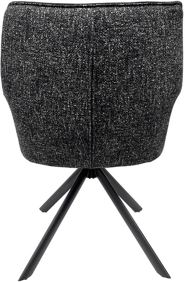 Invicta Interior Bureaustoel LE GRAND zwart echt leer getextureerde stof metalen frame met armleuning 46988 - Foto 3