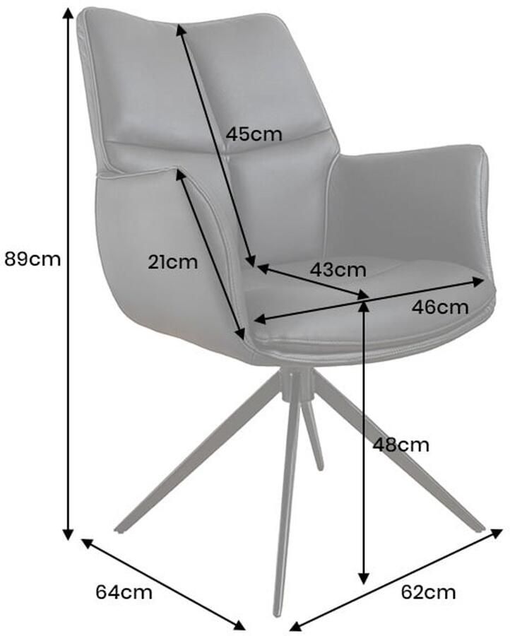 Invicta Interior Bureaustoel PAPILLON zwart echt leer zwart metalen frame met armleuning 45184