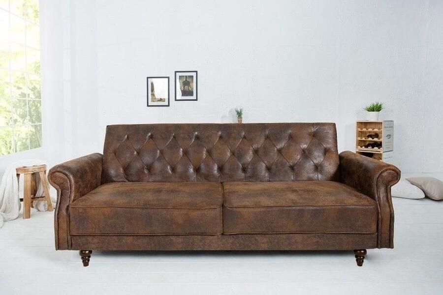 Invicta Interior Chesterfield 3-zitsbank MAISON BELLE AFFAIRE 220cm antiekbruin 3-zits met slaapfunctie 40082