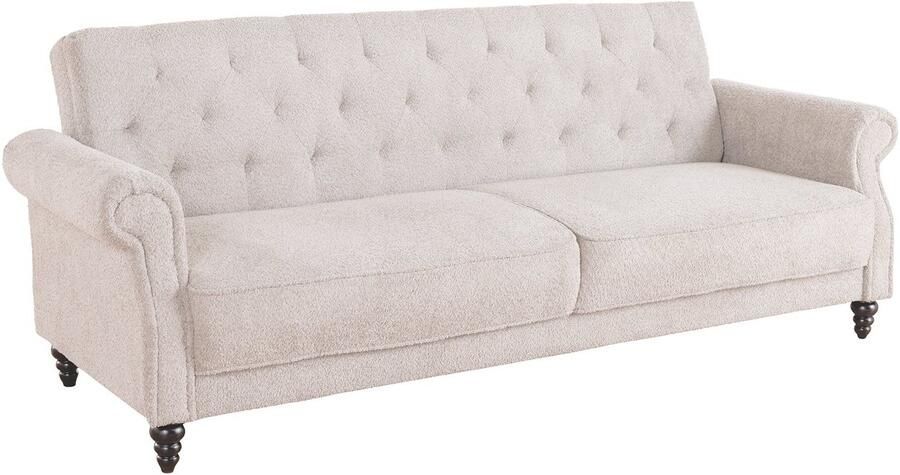 Invicta Interior Chesterfield 3-zitsbank MAISON BELLE AFFAIRE 220cm greige bouclé met slaapfunctie 44236 - Foto 2