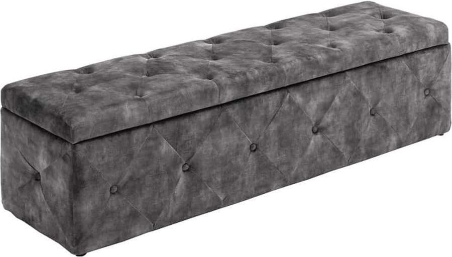 Invicta Interior Chesterfield Slaapbank EXTRAVAGANCIA 140cm Grijs Fluweel met opbergruimte 44425 - Foto 2