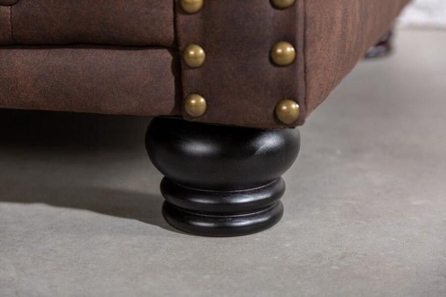 Invicta Interior Chesterfield fauteuil 110cm vintage bruin met knoopstiksel en veerkern 40654 - Foto 2