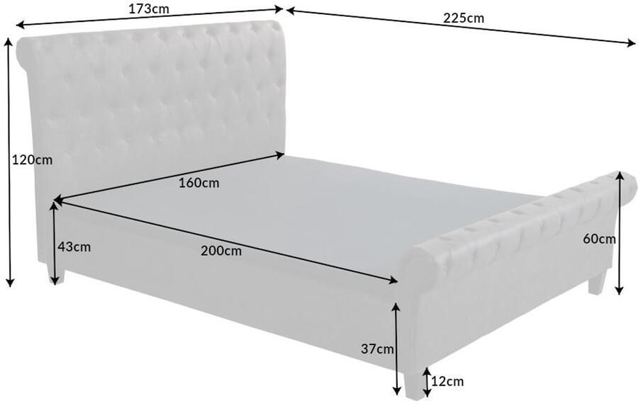 Invicta Interior Design tweepersoonsbed Regalia Treasure 180x200cm champagne fluweel Chesterfield gestoffeerd bed - Foto 2