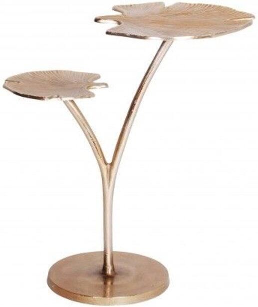 Invicta Interior Decoratieve bijzettafel Aurora Elegance LEAFS 50cm goud handgemaakt metaal