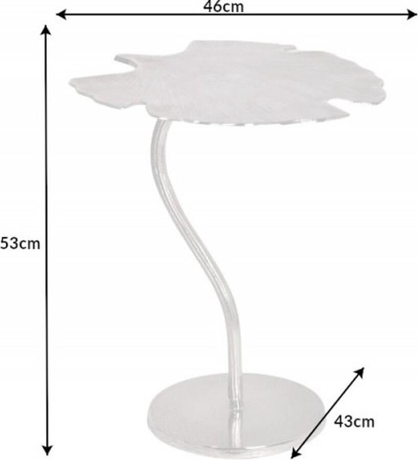 Invicta Interior Decoratieve bijzettafel GINKGO LEAF 45cm zilver handgemaakt metaal 41790