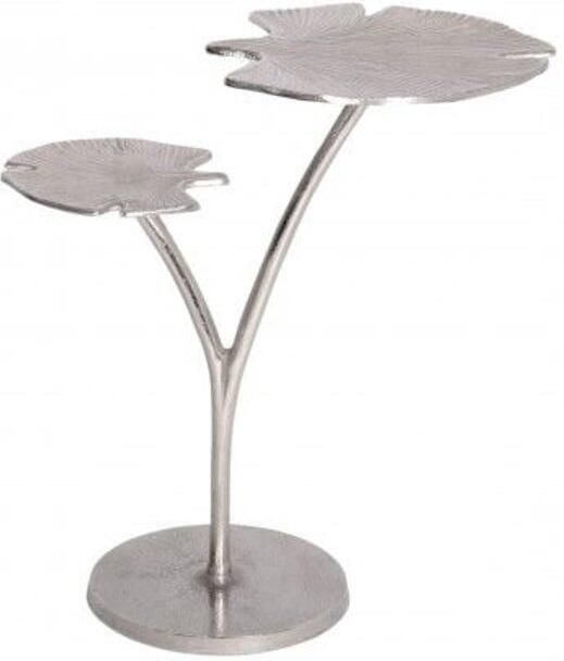 Invicta Interior Decoratieve bijzettafel Aurora Elegance LEAFS 50cm zilver handgemaakt metaal - Foto 2