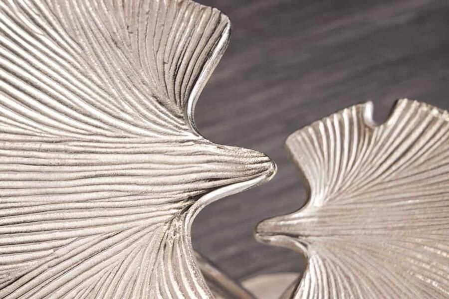 Invicta Interior Decoratieve bijzettafel Aurora Elegance LEAFS 50cm zilver handgemaakt metaal - Foto 3
