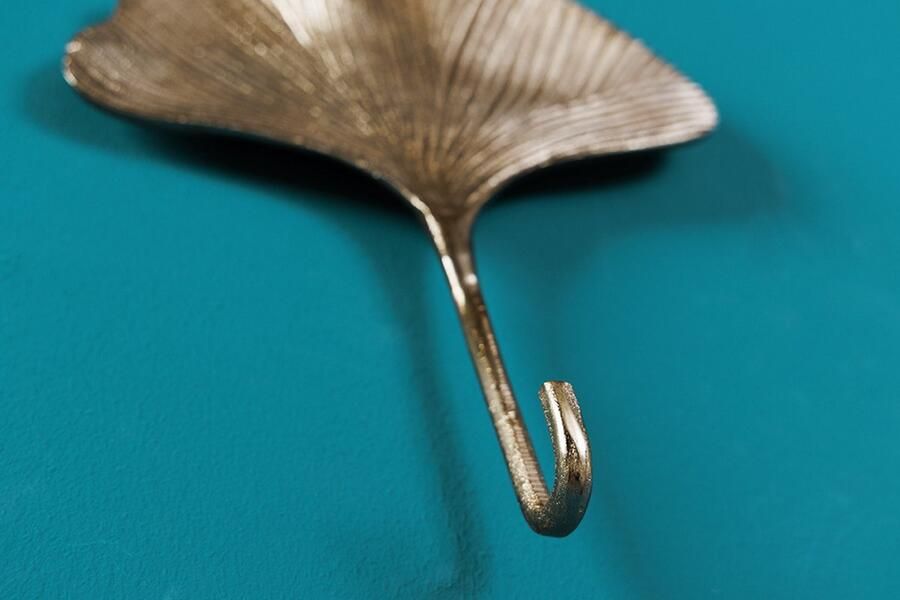 Invicta Interior Decoratieve kapstokhaak set van 3 GINKGO 30cm goud handgemaakt metaal 41783 - Foto 3