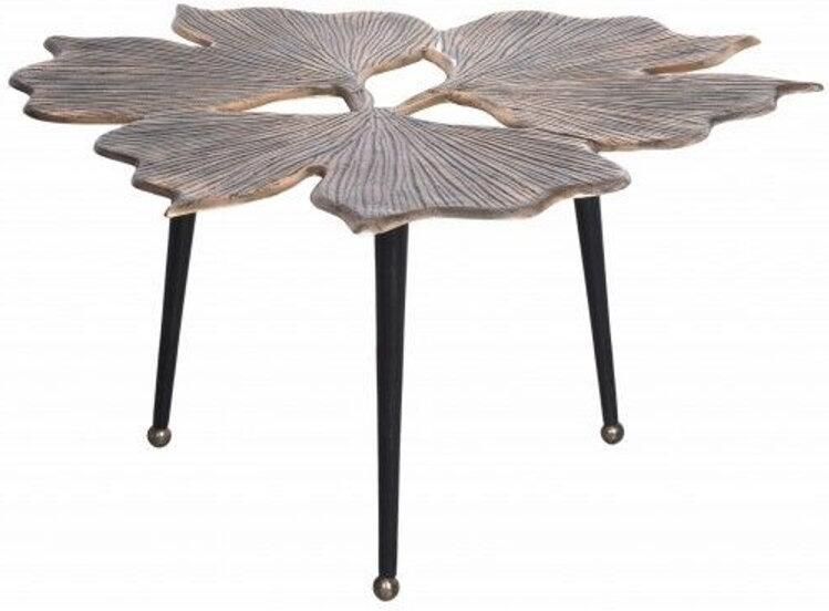 Invicta Interior Decoratieve salontafel Aurora Elegance LEAFS 75cm goud handgemaakt metaal - Foto 2