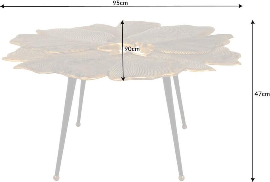 Invicta Interior Decoratieve salontafel GINKGO 95cm goud zwart handgemaakt metaal 42033