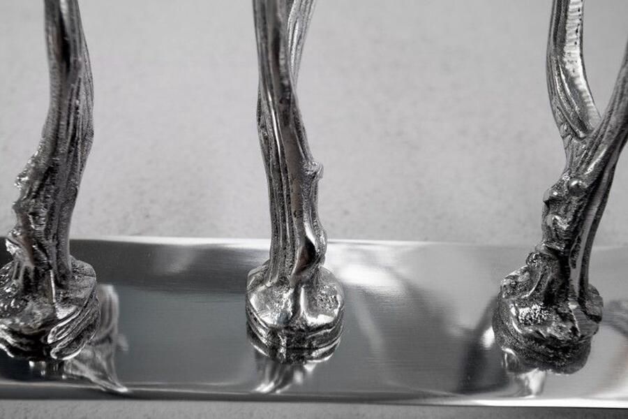 Invicta Interior Decoratieve wandkapstok Eterna Treasure 50cm zilver gepolijst aluminium hertengewei kapstokhaak - Foto 4