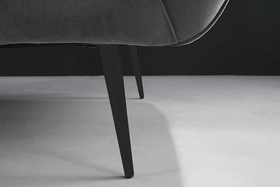 Invicta Interior Moderne bank Celeste Grace BEAUTÃ‰ 110cm mosterdgeel fluweel zwart metalen frame - Foto 2