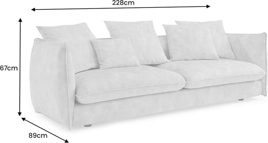 Invicta Interior Design 3-zitsbank COCOONING 225cm Bouclé grijs 43440 - Foto 2