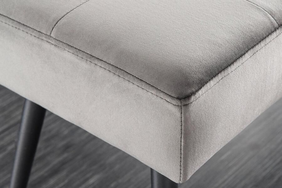 Invicta Interior Design bank BOUTIQUE 100cm donkergrijs fluweel zwarte metalen poten 43319 - Foto 4