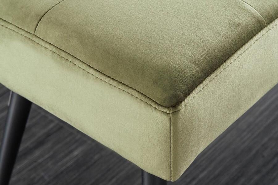Invicta Interior Design bank BOUTIQUE 100cm groen fluweel zwarte metalen poten 43321 - Foto 3