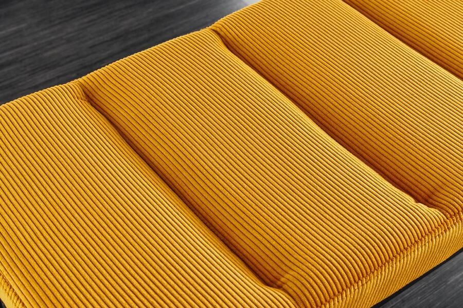 Invicta Interior Design bank PETIT BEAUTÉ 80cm mosterdgeel corduroy zwart frame 43312 - Foto 2