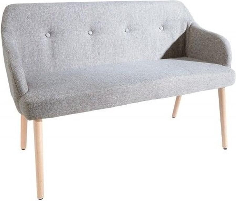 Invicta Interior Design bank SCANDINAVIA MEISTERSTÜCK 116cm lichtgrijs beukenhout met armleuning 37925