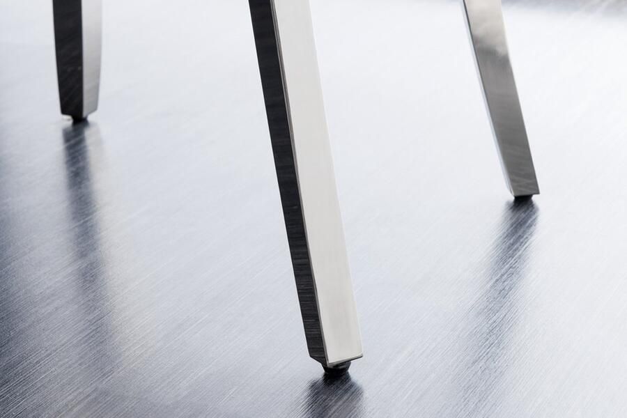 Invicta Interior Design barkruk CASTLE DELUXE grijs fluweel zilver RVS met rugleuning Chesterfield 43213 - Foto 2