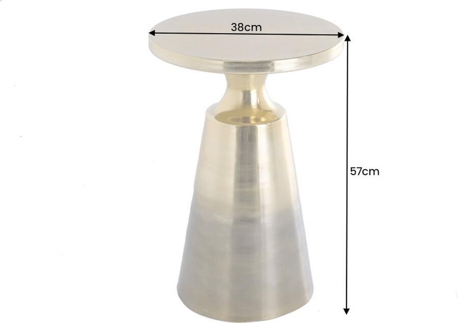 Invicta Interior Design Bijzettafel ABSTRACT 60cm goud metaal geborsteld patina handgemaakte ronde sokkeltafel 43231