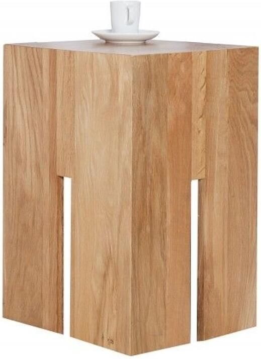 Invicta Interior Design bijzettafel Majestic Elegance 45cm wild eiken naturel geolied krukje - Foto 3