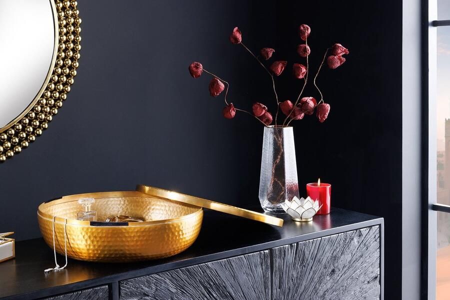 Invicta Interior Design Bijzettafel Venezia EleganceLIFE MONKEY 60cm Zilver Metaal Handgemaakt