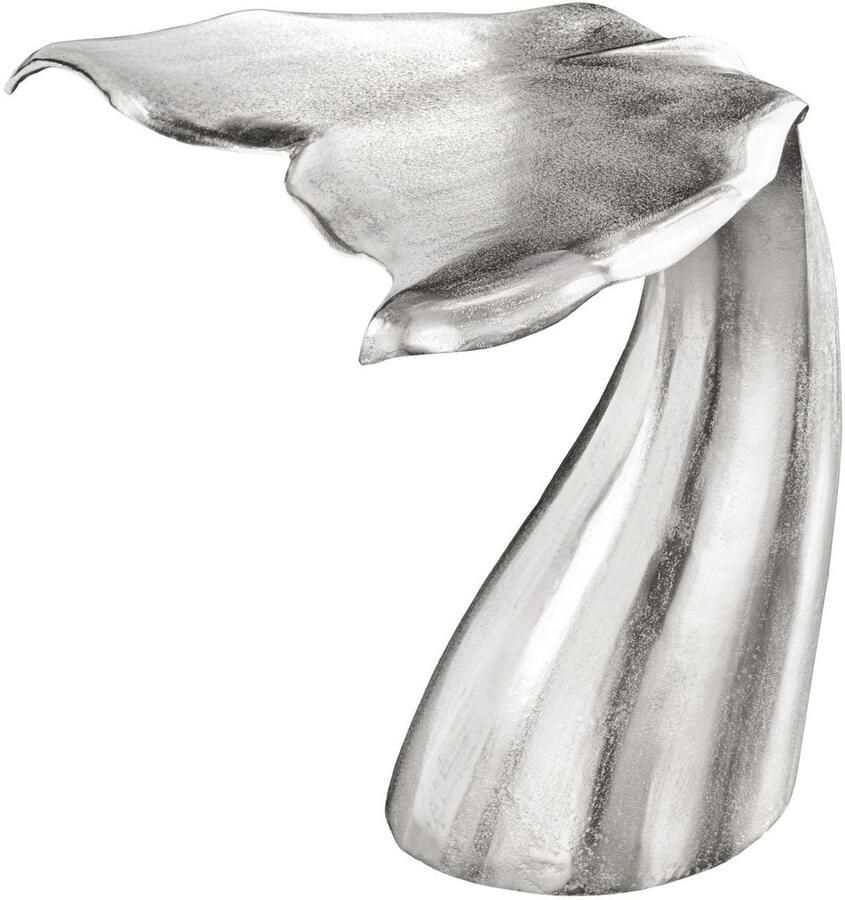 Invicta Interior Design Bijzettafel WILDLIFE Whale Fin 60cm zilver metaal handgemaakt 44842