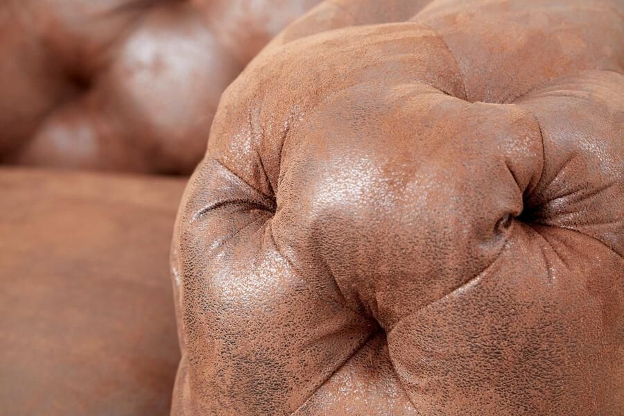 Invicta Interior Design Chesterfield Fauteuil MODERN BAROK 120cm antiek bruin microvezel met veerkern 44399 - Foto 3