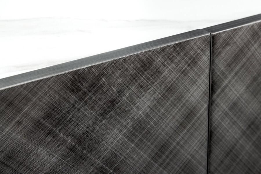 Invicta Interior Design Dressoir REFLECTION 150cm Wit Keramiek Marmer Antraciet 3D Effect Geborstelde Afwerking 46501 - Foto 2